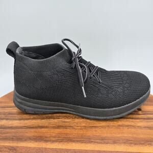 Fitflop Shoes Women's 7.5 Black Knit High Top Lace Up Athletic Walking Sneakers